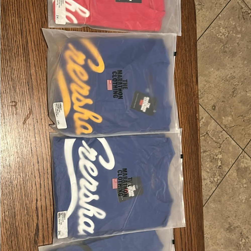 The Marathon Clothing Blue and Red Short Sleeve Tees